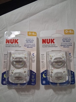 2-Count NUK Orthopedic Pacifiers 0-6 Months Glow in the Dark ''Shaped Like MOM''