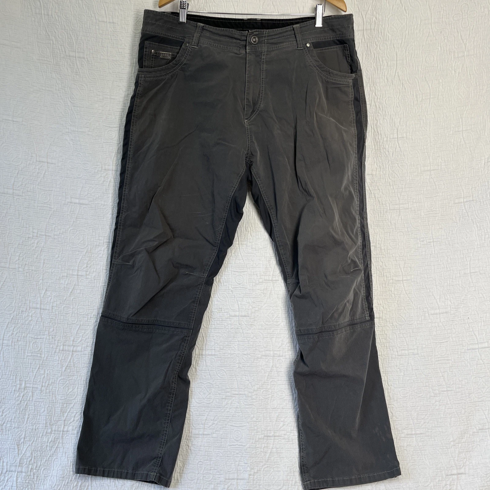 Kuhl Radikl Pants Men Size 40x32 Gray Hiking Lightweight Stretch Utility Casual
