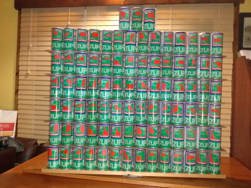 Vintage 7UP State Bicentennial soda cans