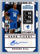 Romaro Gill Seton Hall 2020 Contenders Panini Draft Picks Auto RC 104