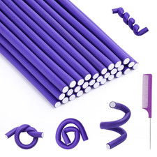 30Pcs Small Foam Hair Curlers, 9.45" Length x 0.47" Diameter, No-Heat Flexible C
