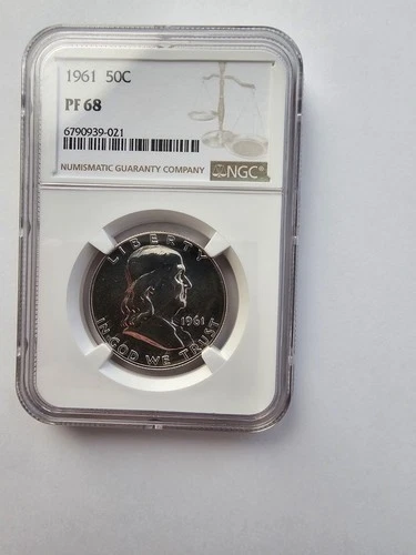 SILVER 1961 PF68 FRANKLIN HALF DOLLAR GRADED NGC 50C P MINT AG COIN