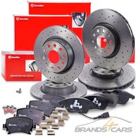 Brembo SPORT-BREMSSCHEIBEN+BELÄGE Vorne+Hinten FÜR Audi Seat Skoda VW Golf 6