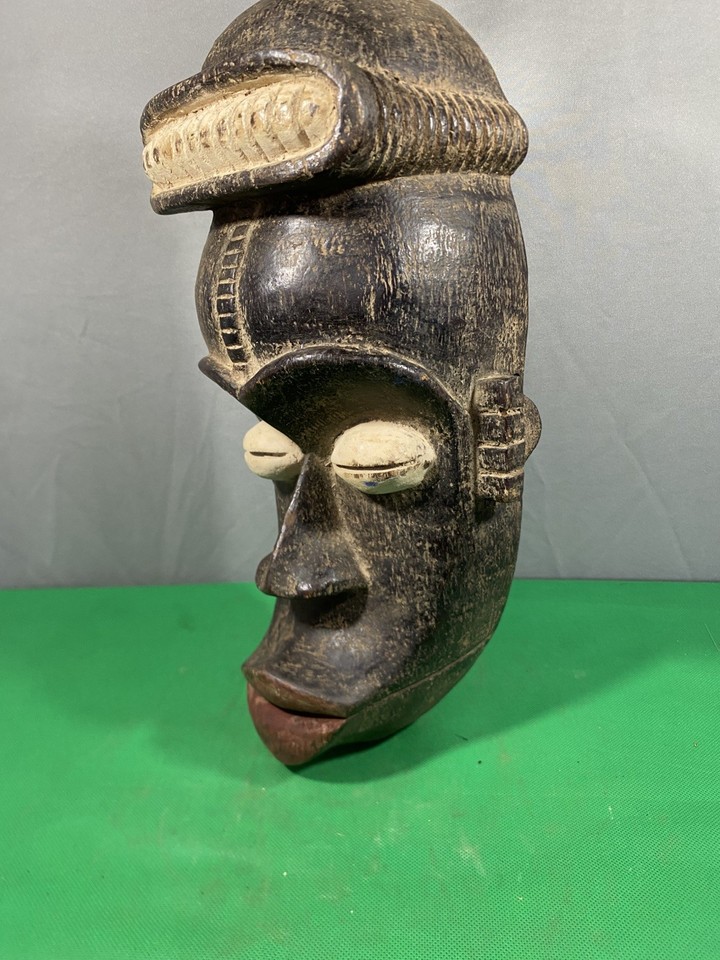 Authentic African art BAULE IVORY COAST Wood mask Statue Tribal | eBay UK