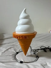 NISSEI Soft Serve Ice Cream Light Sign Table Lamp Display Tested Japan Used