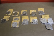 Lot of 13 CuNi Isle of Man One Crown Coins 1975-1980 Uncirculated