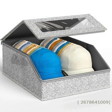 Hat Storage Box with Clear Window Foldable Cap Organizer for Baseball Caps Hats