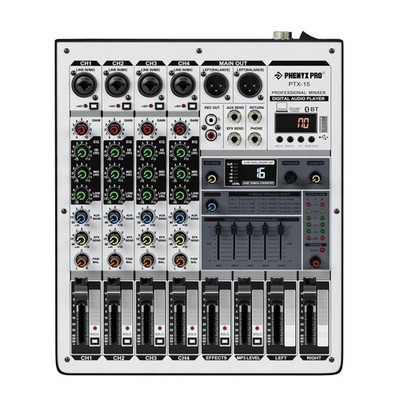 Professional Audio Mixer, Phenyx Pro Sound Console w/USB Audio Interface, 4-C...