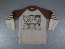 Vintage Slam Dunk Sweater Boys Medium Brown Anime Manga Basketball 90s Youth