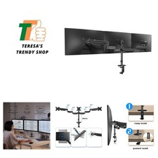Triple Monitor Mount for Most 17 to 32 inch Screens,Gas Springs Adjustment Tr...
