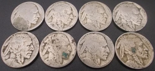 Lot of 8 Dateless US Buffalo Nickels Coins Low Price! Group A