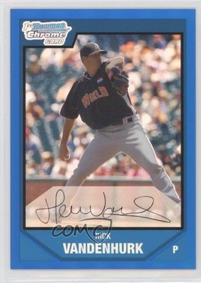 2007 Bowman Draft Chrome Picks Blue Refractor Rick van den Hurk Rookie RC 2u3