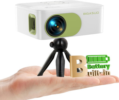 Mini Projector Battery Powered with Bluetooth - Native HD 1080P Rechargeable... 