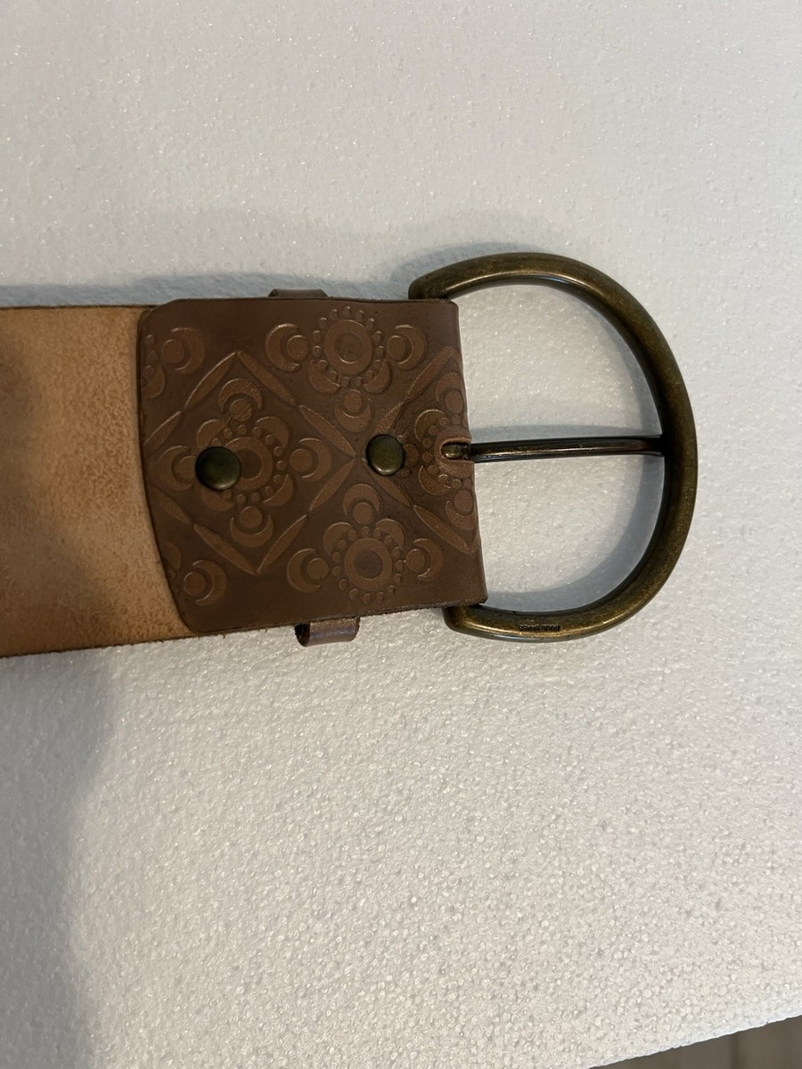 Vintage GAP 1969 Embossed Wide Leather Corset Belt, Made in USA |Size Small Vintage Wide Gap 1969 Brown Leather Belt L, Made USA Gap  main image 4