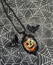 Pumpkin Jack O Lantern Halloween Necklace