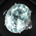 Attractive Icy Blue Aquamarine Oval 8.45Ct 925 Sterling Silver Handmade Rings