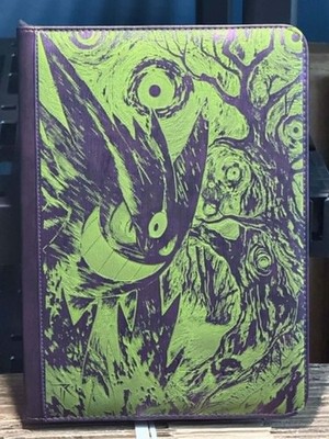 Gengar Purple and Green Laser Engraved Zipper Binder 9 Slot Binder Pokemon