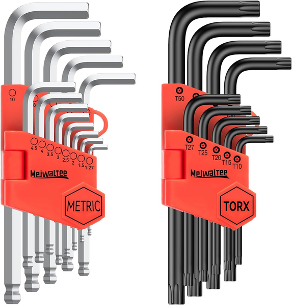22-Teiliger InbusschlüSselsatz, Torx Und Langarm-Kugelkopf 1,27-10 Mm, T10 - T50-image