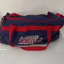 Navy and Red Duffel Bag