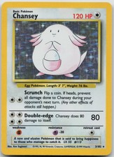 Chansey 3/102 Holo Raro Set Base Unlimited Carta Pokemon LP