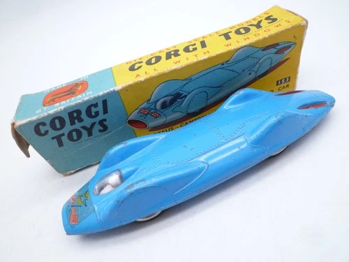 VINTAGE CORGI TOYS 153 PROTEUS CAMPBELL BLUEBIRD RECORD CAR IN ORIGINAL BOX 1960