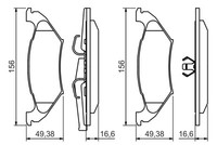Bosch 0 986 494 495 Bremsbelagsatz, Scheibenbremse Hinterachse FÜR Chrysler Dodg