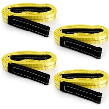4 Pack Lifting Sling Straps 6'x 1" Nylon Tow Rigging Strap 2 Wide Eye Loops