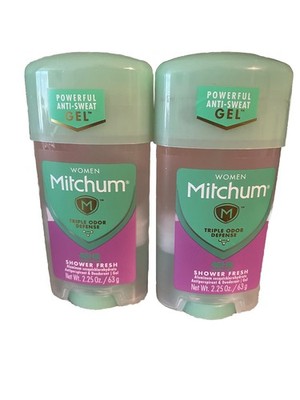 Lot of 2 Mitchum Antiperspirant Deodorant Gel For Women Shower Fresh 2.25oz 48hr