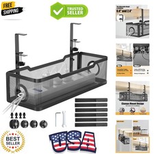 Under Desk Cable Management Tray Black, Wire Organizers No Drill, Cable Tray ...