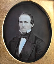 1/6 Plate Daguerreotype, ID'd by Google AI as Rutherford B. Hayes by D. Collins