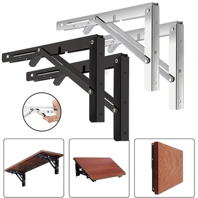2 Pack Heavy Duty Folding Shelf Brackets Metal Floating Shelf Brackets 8-20inch