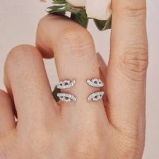 Round Cut Simulated Diamond Enhancer Stunning Band Ring In 14k White Gold Plated