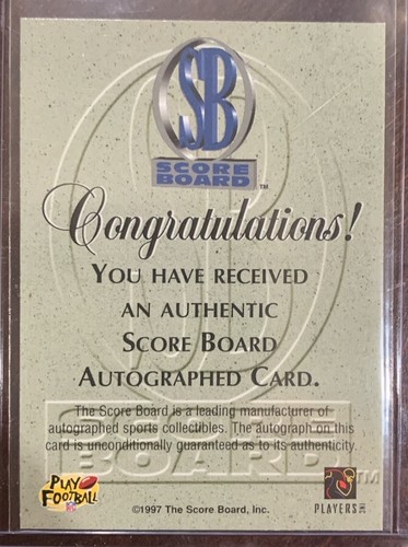 Norberto Garrido - 1997 Score Board Football - Pro Line On Card Autograph - Picture 2 of 2