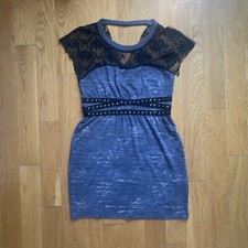 Tie-Dye Studded Lace Top Dress Small, Purple Great Condition!