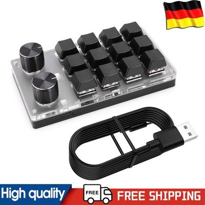 12 Key 2 Knob Mechanical Macropad Bluetooth-Compatible/Wired for Office Gaming