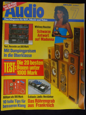 AUDIO 7/86,JADIS JA 200, YAMAHA K 540,CD 400, KENWOOD KX 880G,NAKAMICHI BX 125E,