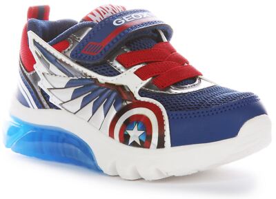 Geox J Ciberdrone B Unisex Shoes In Navy Red Size US 8 - 13