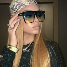 Super Big Oversized Flat Top Aviator XXL Square Ombre Large Sunglasses 8818 IT