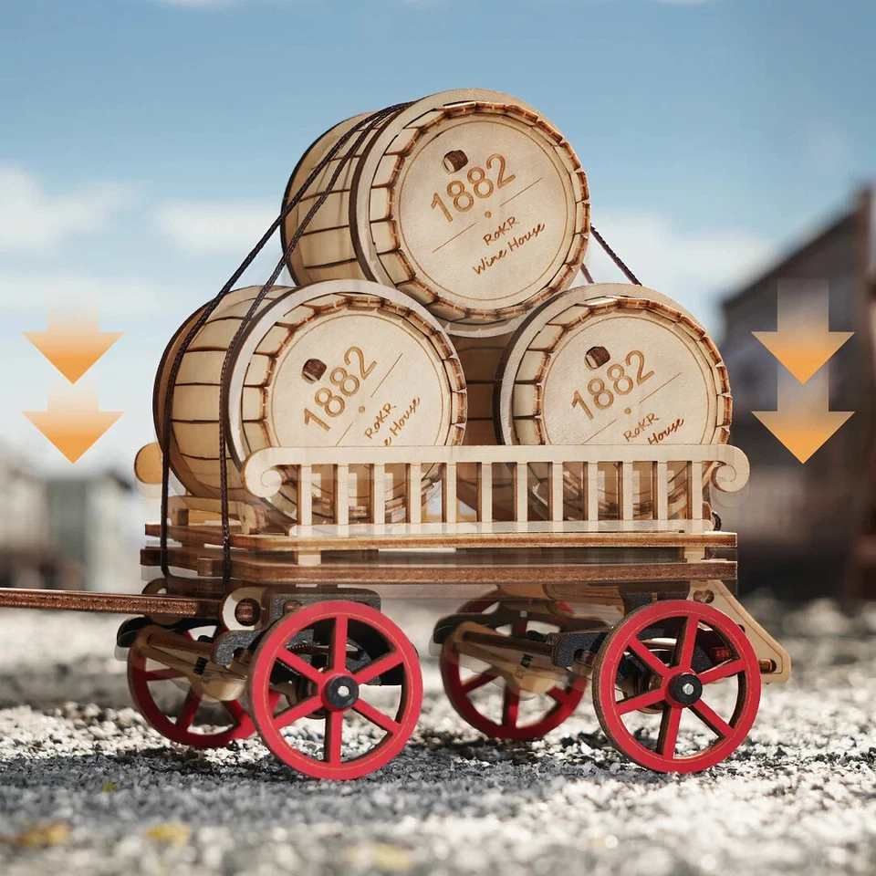 ROKR 3D Wooden Puzzle Steam Engine Mechanical Teens Birthday Gift - Image 3 of 4