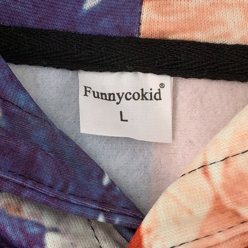 Funnycokid Unisex Youth Size Large Red White Blue 3D Print Fleece Hoodie NWOT - Picture 2 of 3