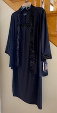 Women  s Formal Dress Size 8 R M Richards Black Sheath Jacket 2PC Long Sleeve NWT