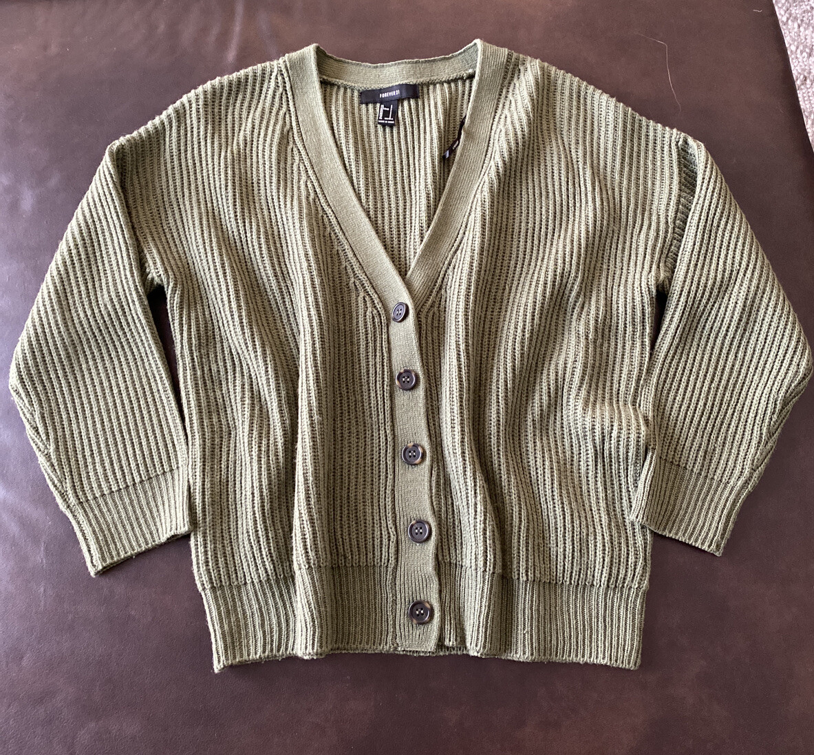 Forever 21 Ribbed Chunky Army Green 