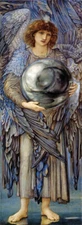 THE FIRST DAY OF CREATION ANGEL WITH CRYSTAL BALL PAINTING BY BURNE JONES REPRO