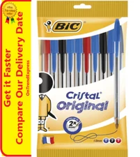 Bic Cristal Original Medium Point 1.0mm Ballpoint Pens Pack 10 Assorted
