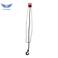 Manual Chain Hoist | 1 Ton/2200 lbs Capacity | 7ft/2.1m Lift | 2 Hooks Red