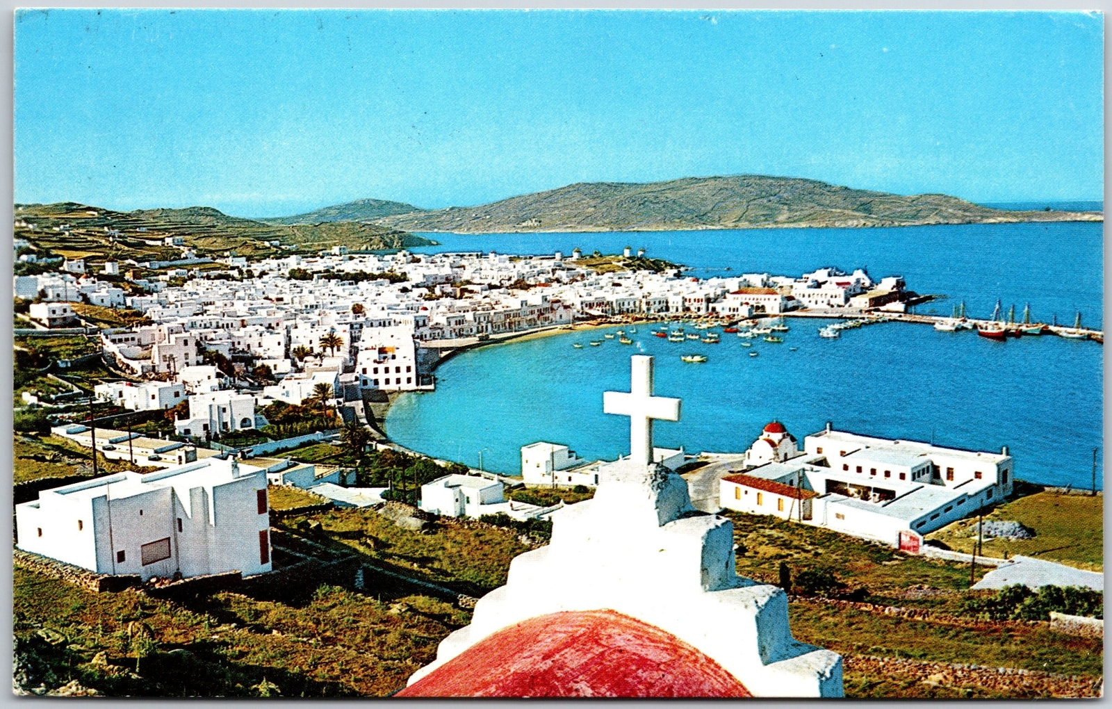 Mykonos Greece, 1974 World-Renowned Dazzling White Island of the Aegan, Postcard