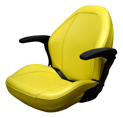 John Deere High Back Lawn Mower Compact Tractor Seat With Armrests Yellow