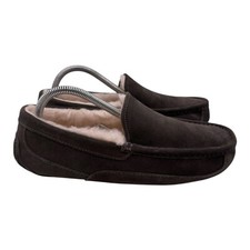 UGG Ascot Slippers Men's Size 7 Gray Suede Leather Shearling Lined Slip On