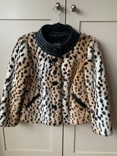 Beautiful See By Chloe Faux Fur Leopard Print Jacket Size 8 Bnwot 