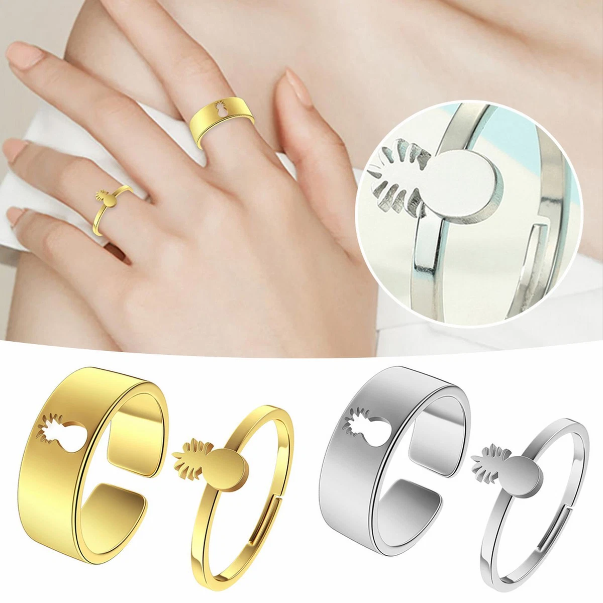 Stainless Steel Ring For Women Men Fashion Gold Silver Matching Rings For NEWS